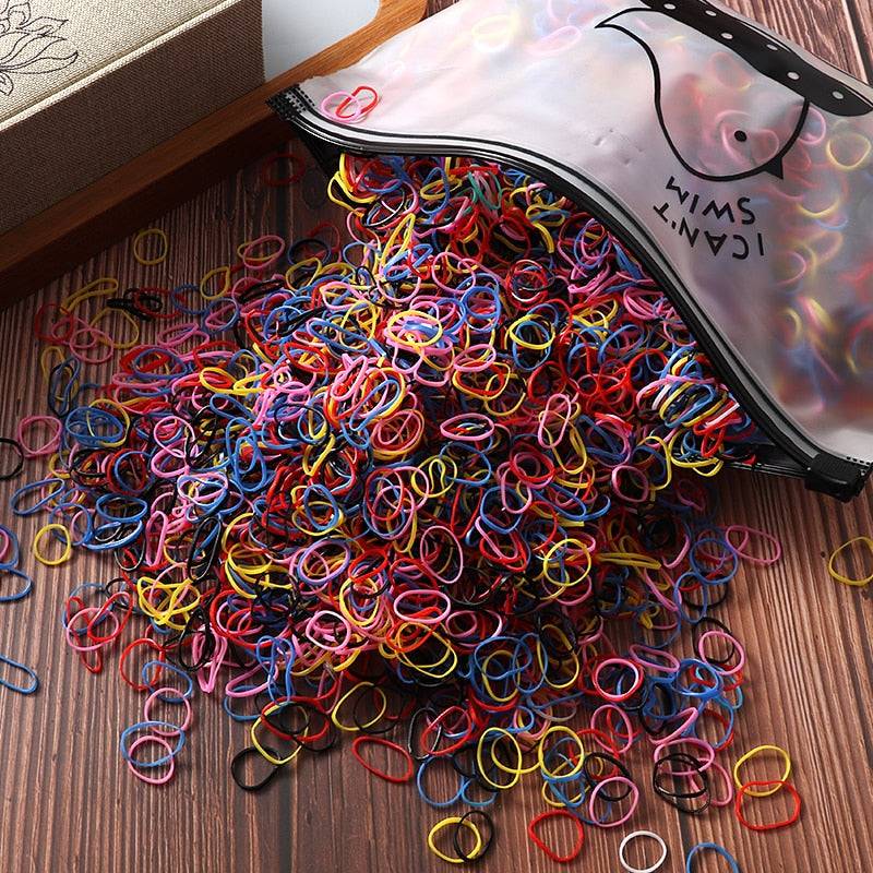 Elastic Hair Bands Bulk Pack: 1000/2000 Pcs for Women and Girls' Ponytail Ties FREE SHIPPING - The Little Market Shop