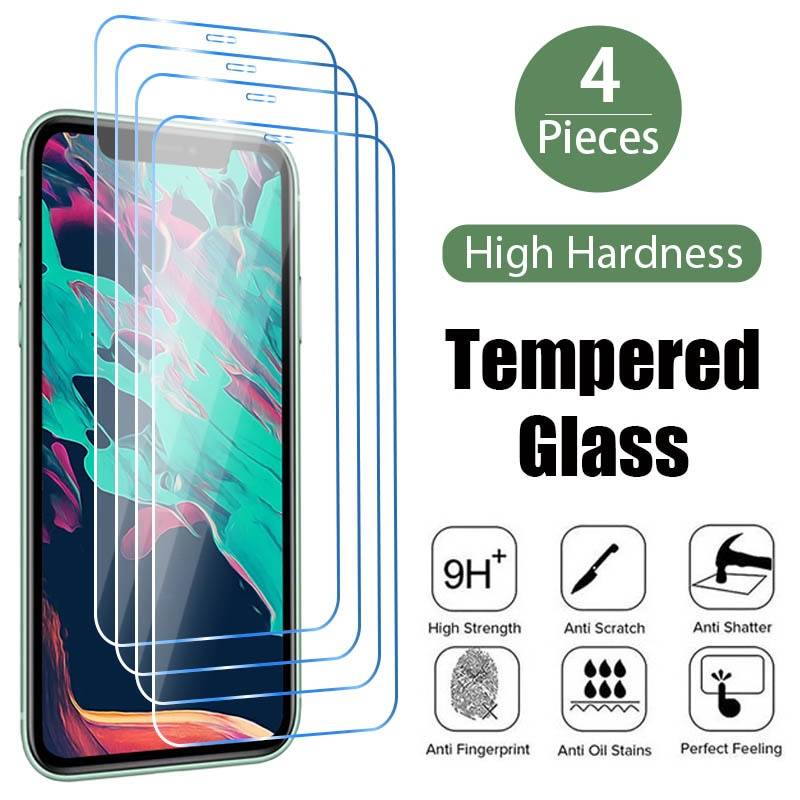 Protect Your iPhone with Crystal Clarity: Premium Tempered Glass Screen Protector 4PCS FREE SHIPPING - The Little Market Shop