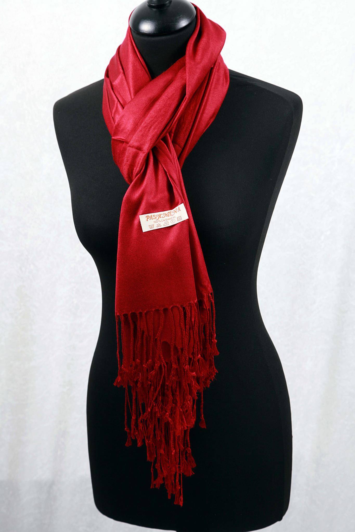 Women's evening wrap - Warm Cashmere Shawl - Gift for Ladies Scarf Red - The Little Market Shop