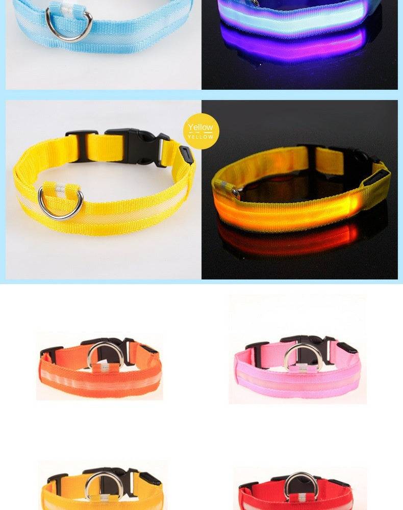 LED Glowing Dog Collar Luminous & Adjustable Makes Your Dog Visible Safe - The Little Market Shop