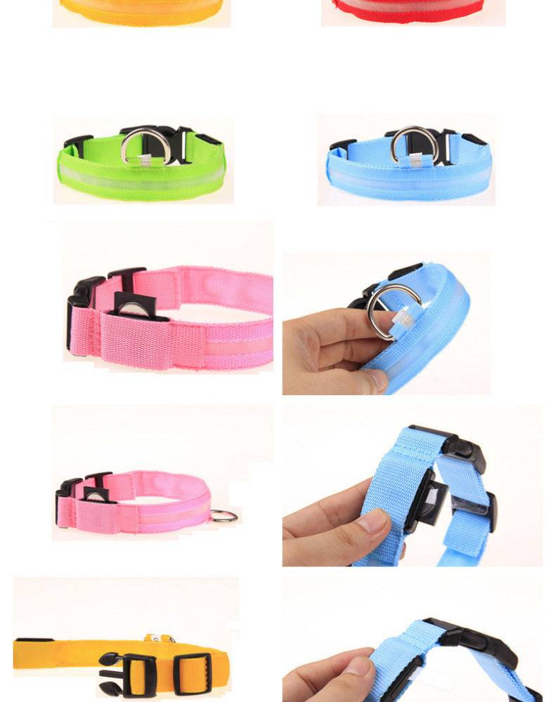 LED Glowing Dog Collar Luminous & Adjustable Makes Your Dog Visible Safe - The Little Market Shop