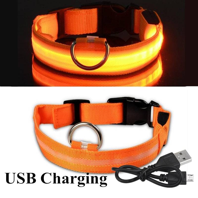LED Glowing Dog Collar Luminous & Adjustable Makes Your Dog Visible Safe - The Little Market Shop