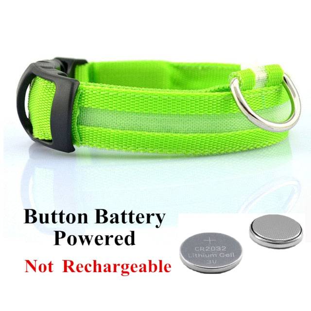 LED Glowing Dog Collar Luminous & Adjustable Makes Your Dog Visible Safe - The Little Market Shop