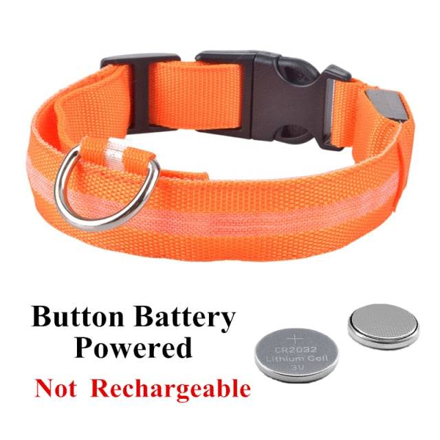 LED Glowing Dog Collar Luminous & Adjustable Makes Your Dog Visible Safe - The Little Market Shop