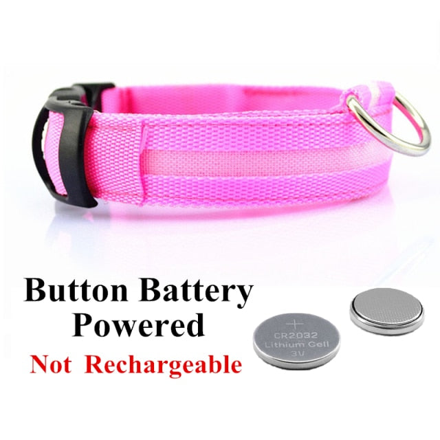 LED Glowing Dog Collar Luminous & Adjustable Makes Your Dog Visible Safe - The Little Market Shop