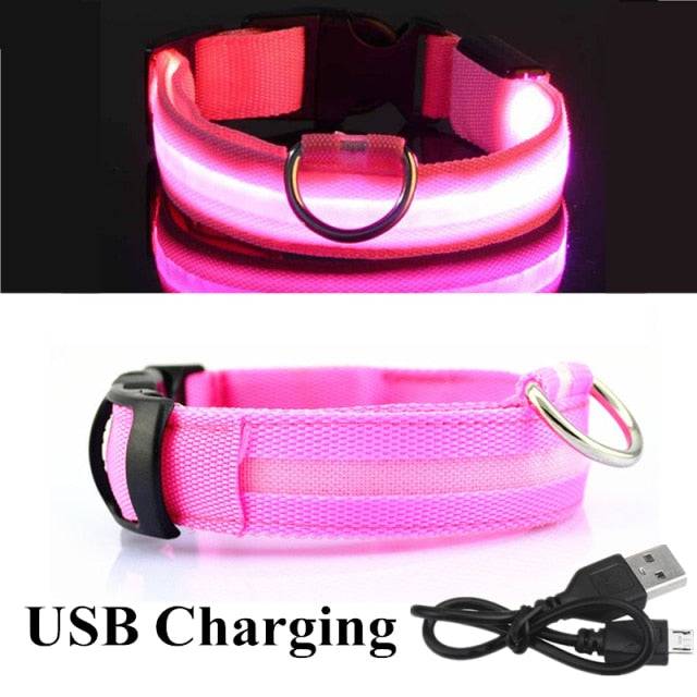 LED Glowing Dog Collar Luminous & Adjustable Makes Your Dog Visible Safe - The Little Market Shop