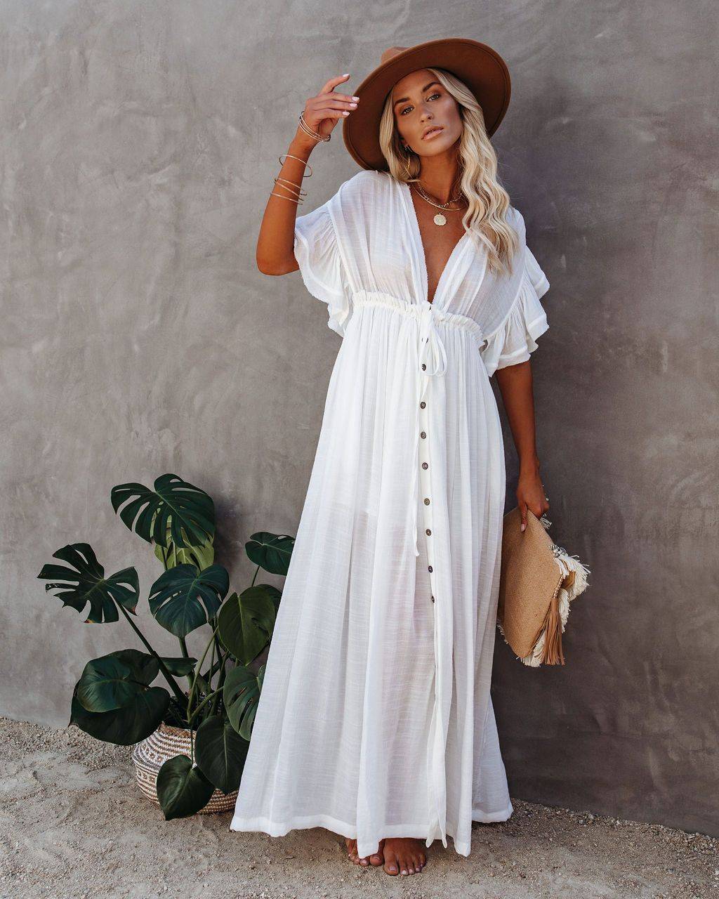 Stay Stylish on the Shore: Women's Casual Tunic Beach Dress for Effortless Summer Chic - The Little Market Shop