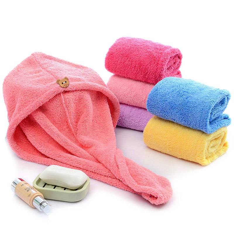 Women Microfibre Hair Towel - Fast Drying Microfibre Towel Cap Wrap - The Little Market Shop