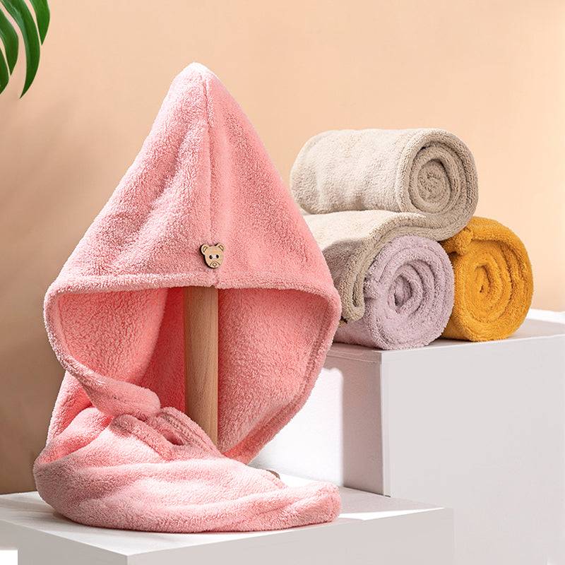 Women Microfibre Hair Towel - Fast Drying Microfibre Towel Cap Wrap - The Little Market Shop