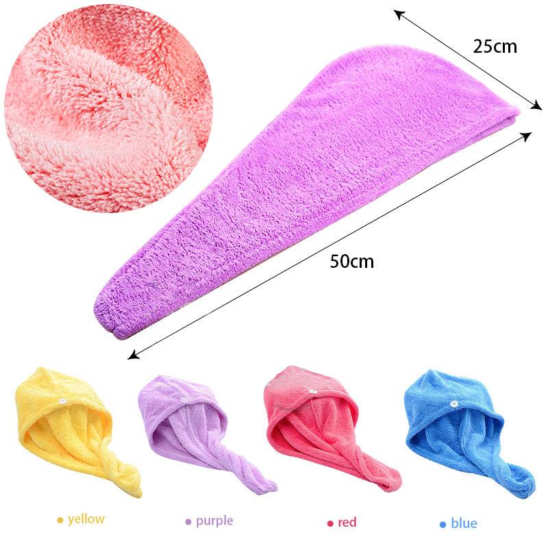 Women Microfibre Hair Towel - Fast Drying Microfibre Towel Cap Wrap - The Little Market Shop
