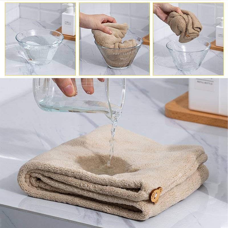 Women Microfibre Hair Towel - Fast Drying Microfibre Towel Cap Wrap - The Little Market Shop