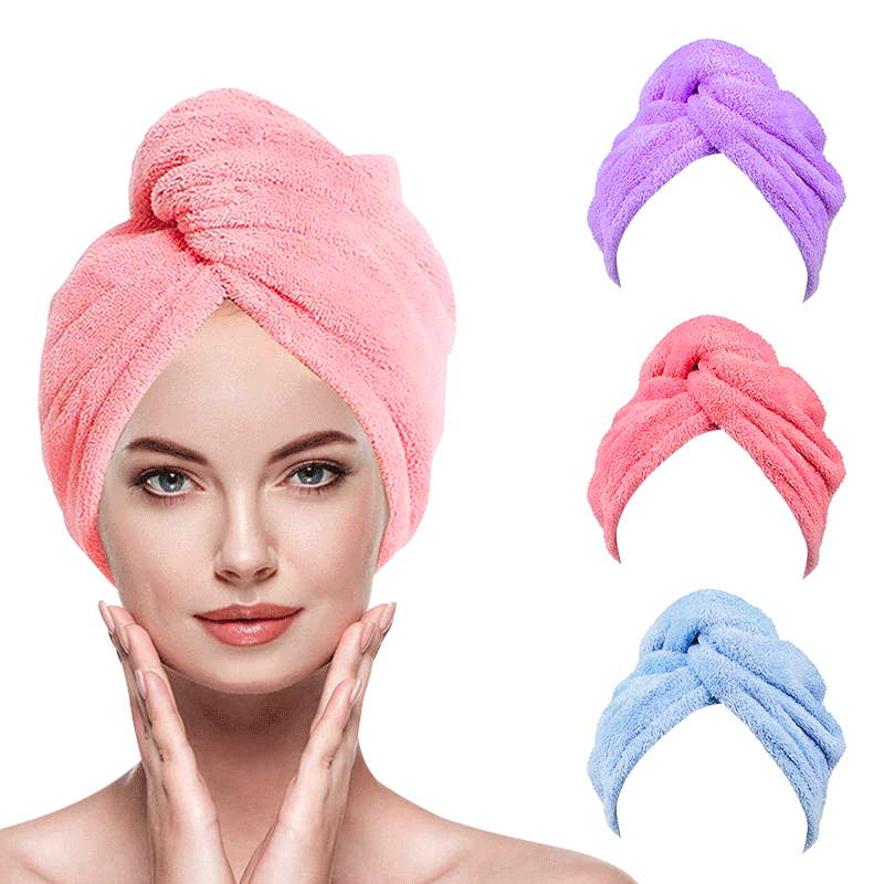 Women Microfibre Hair Towel - Fast Drying Microfibre Towel Cap Wrap - The Little Market Shop