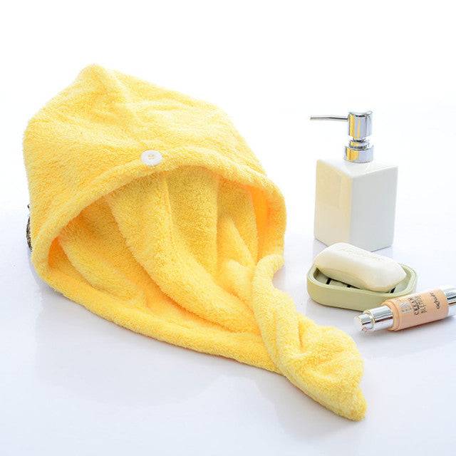 Women Microfibre Hair Towel - Fast Drying Microfibre Towel Cap Wrap - The Little Market Shop