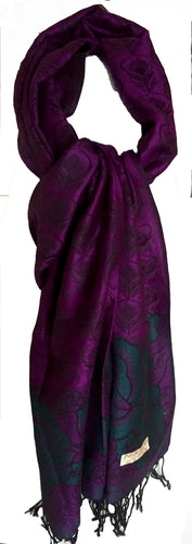 purple floral shawl