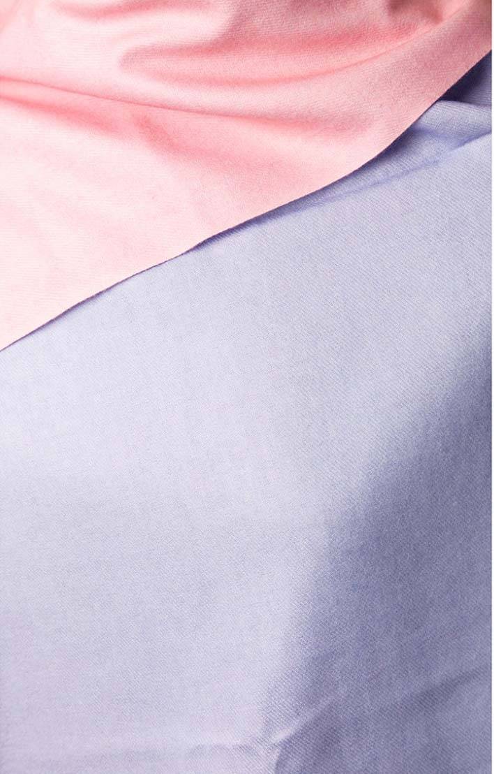Luxury Two-Tone Cashmere Shawl – Elegant Blue & Pink Reversible Evening Wrap - The Little Market Shop