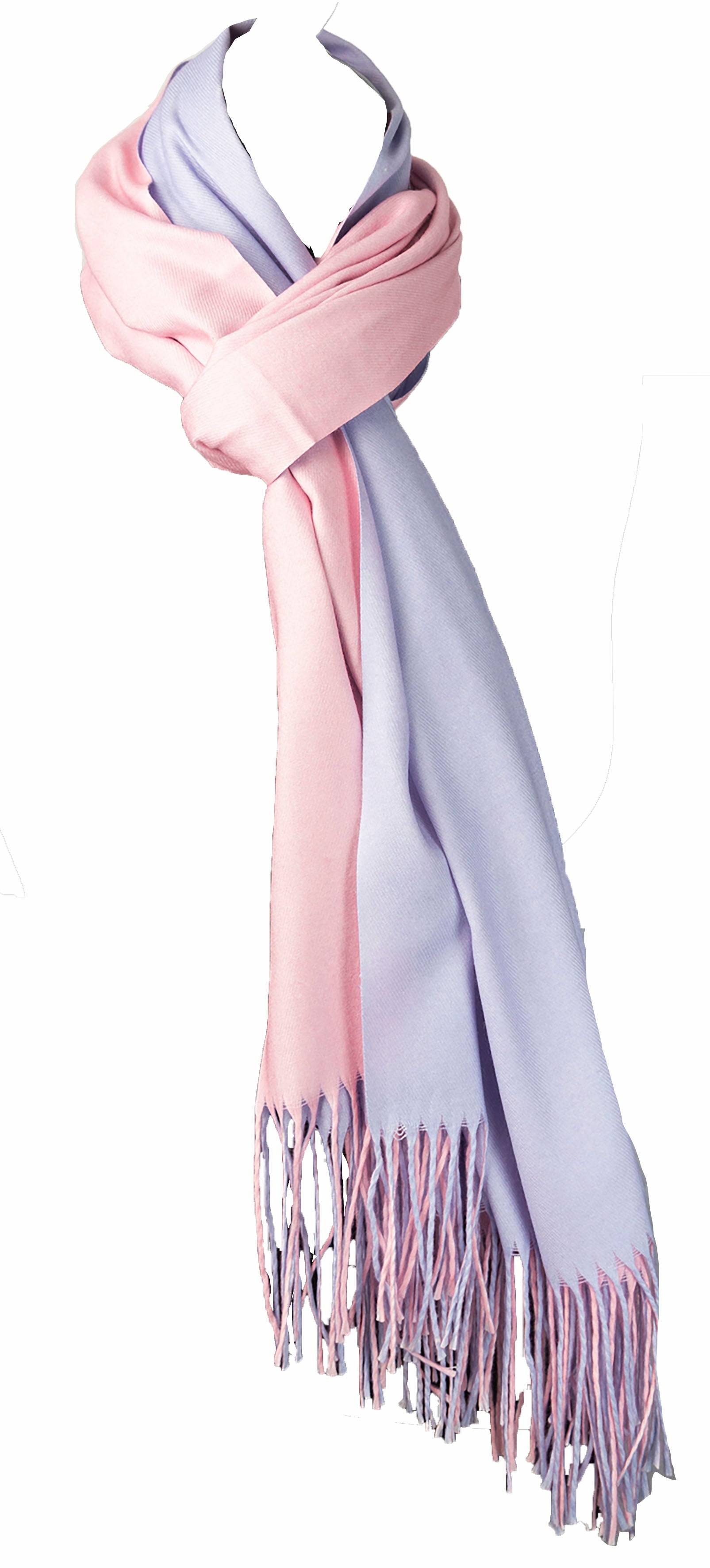 Luxury Two-Tone Cashmere Shawl – Elegant Blue & Pink Reversible Evening Wrap - The Little Market Shop