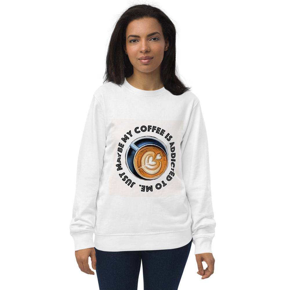 Coffee Inspired Design Unisex organic sweatshirt Elevate Your Style with Caffeine Chic - The Little Market Shop