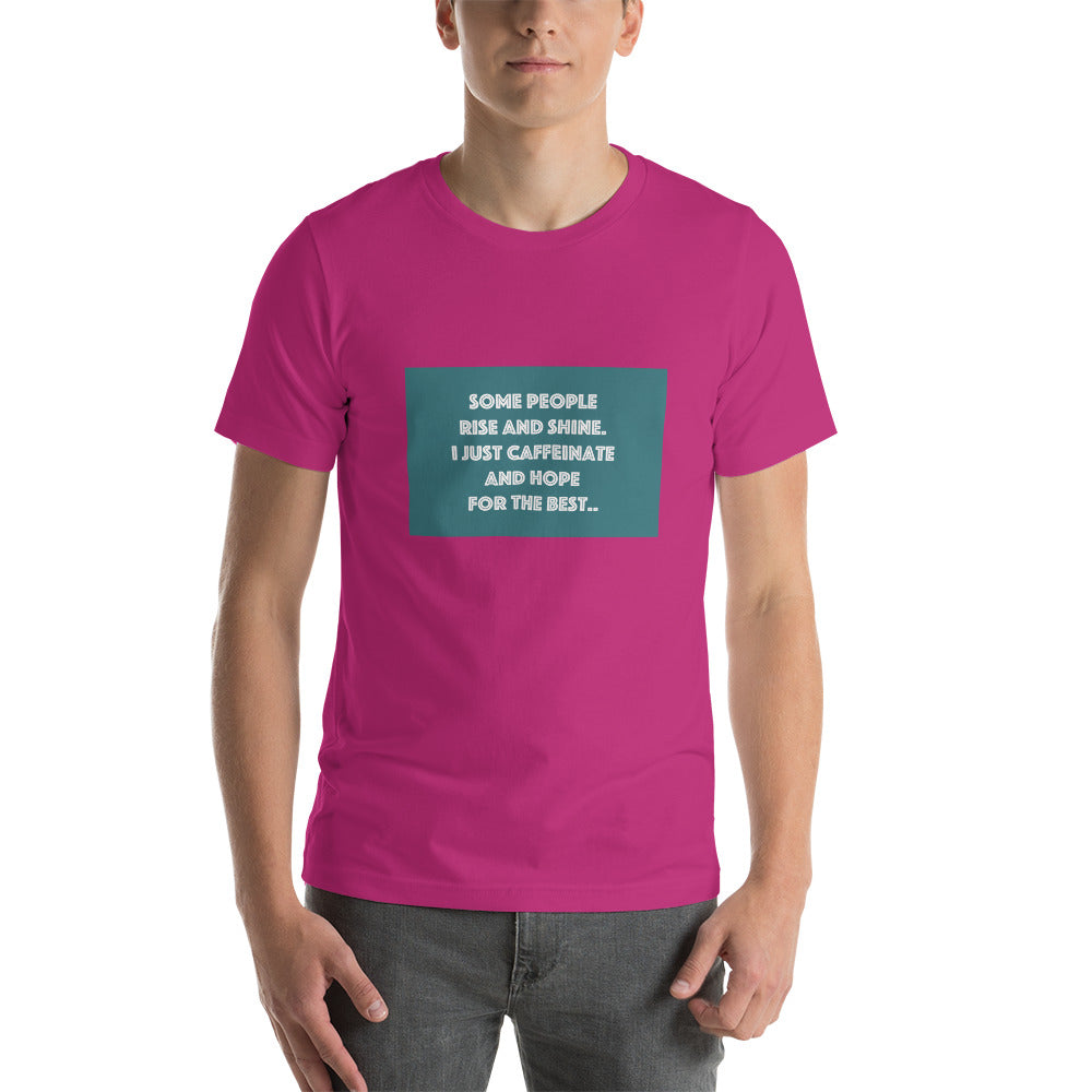 Rise and Shine Coffee-Inspired Short sleeve unisex t-shirt Elevate Your Style with Caffeine Chic Unisex t-shirt - The Little Market Shop