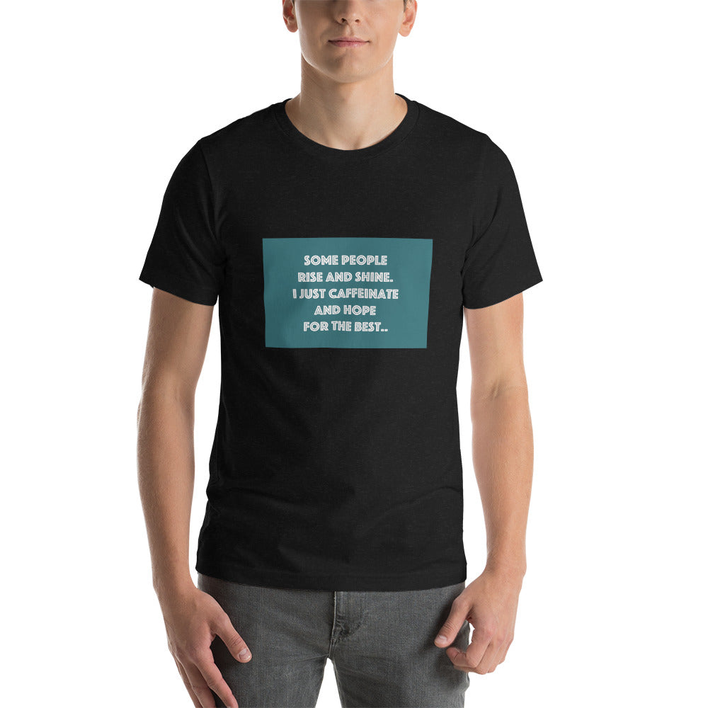 Rise and Shine Coffee-Inspired Short sleeve unisex t-shirt Elevate Your Style with Caffeine Chic Unisex t-shirt - The Little Market Shop