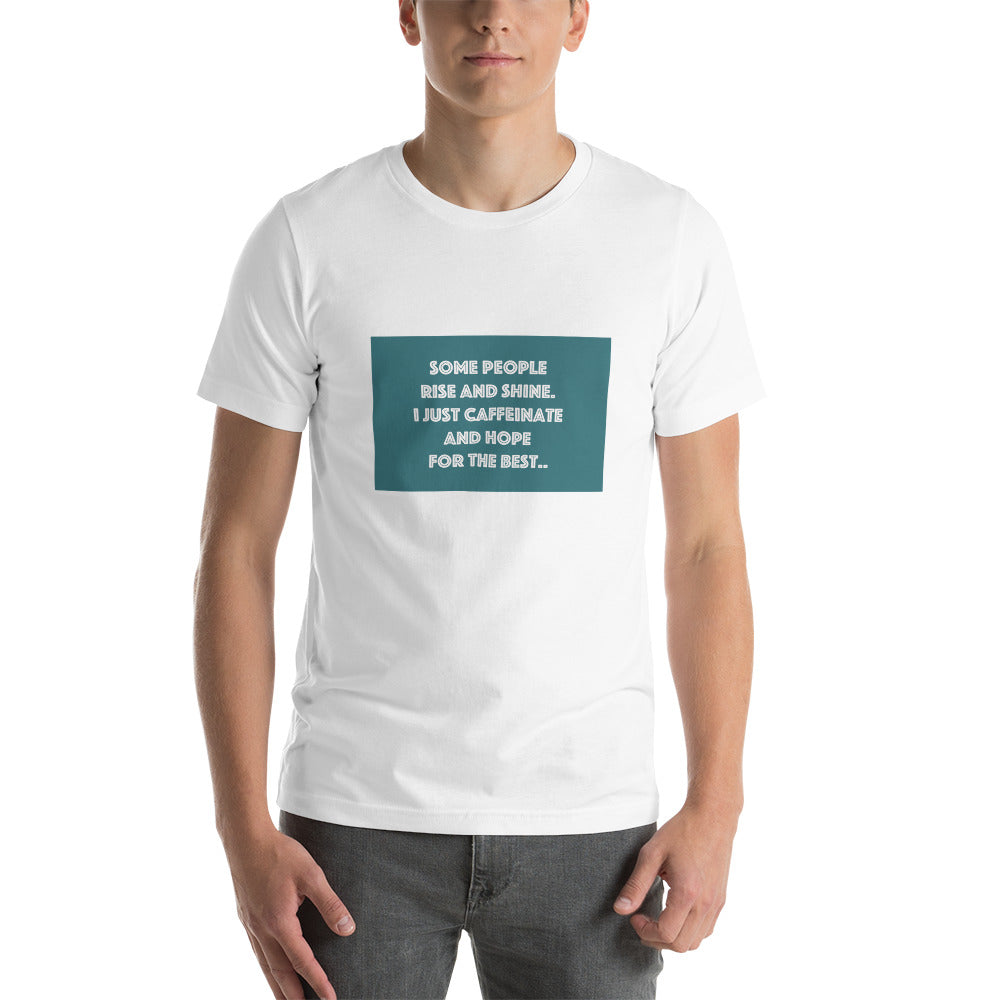 Rise and Shine Coffee-Inspired Short sleeve unisex t-shirt Elevate Your Style with Caffeine Chic Unisex t-shirt - The Little Market Shop