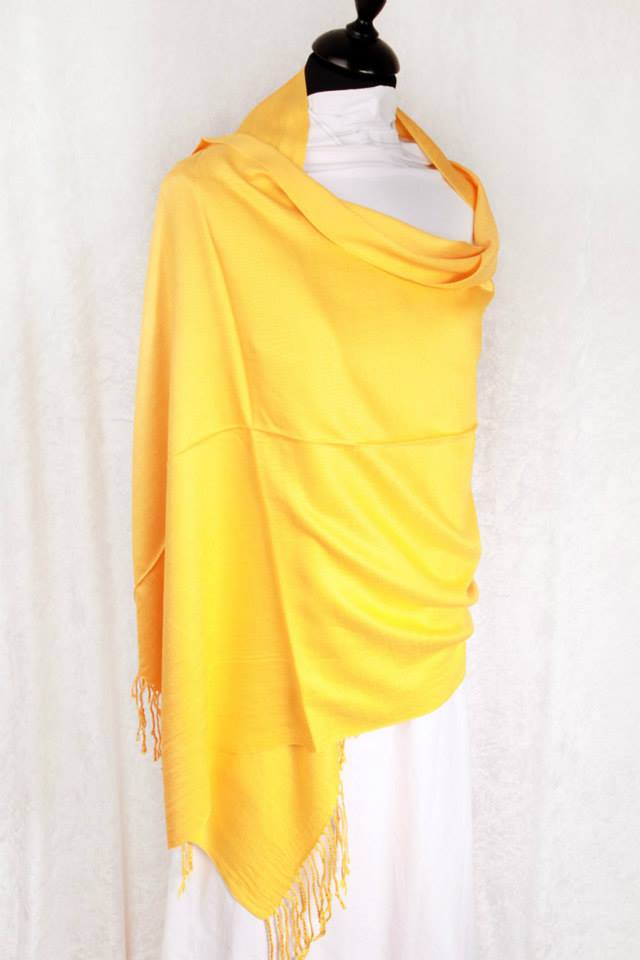 Yellow Cashmere Scarf - Warm Cashmere Shawl - Gift for Ladies Scarf Yellow - The Little Market Shop