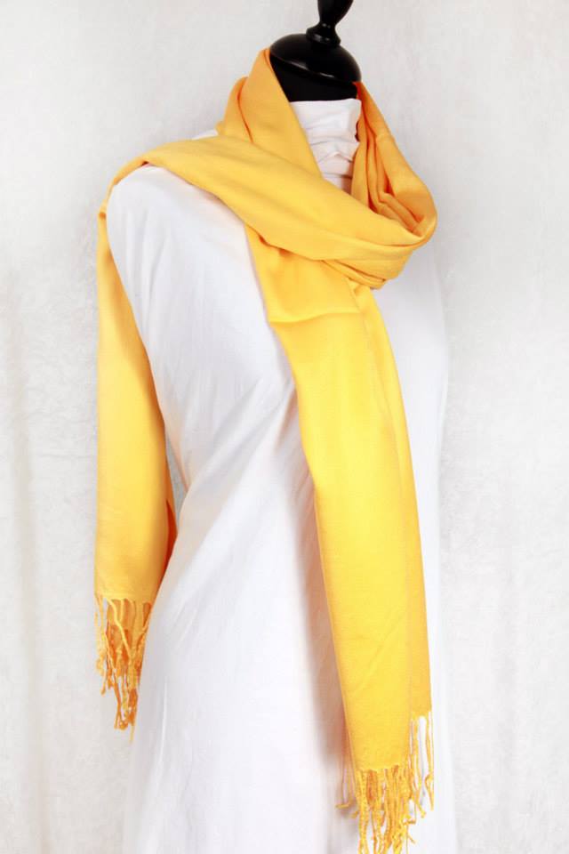 Yellow Cashmere Scarf - Warm Cashmere Shawl - Gift for Ladies Scarf Yellow - The Little Market Shop