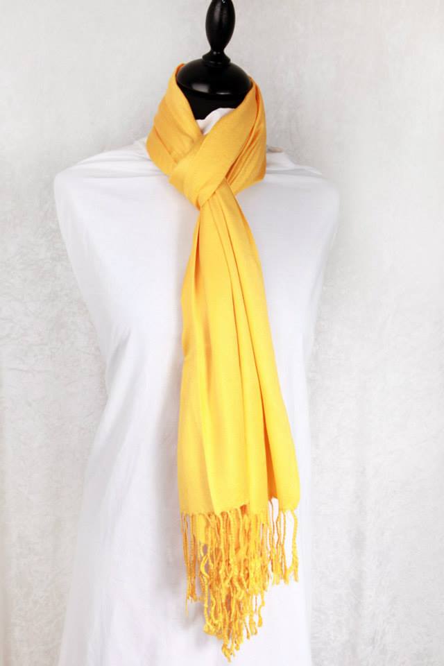 Yellow Cashmere Scarf - Warm Cashmere Shawl - Gift for Ladies Scarf Yellow - The Little Market Shop