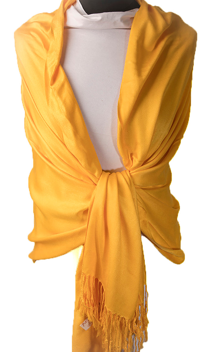 Yellow Cashmere Scarf - Warm Cashmere Shawl - Gift for Ladies Scarf Yellow - The Little Market Shop